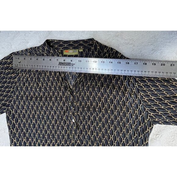 Rock Flower Paper Womens Geometric Print Tunic Shirt Dress Medium Blue Rayon - Picture 6 of 9